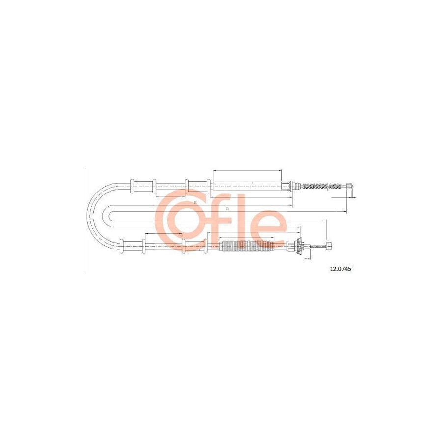 Cofle 92.12.0745 Hand Brake Cable for Fiat Doblo