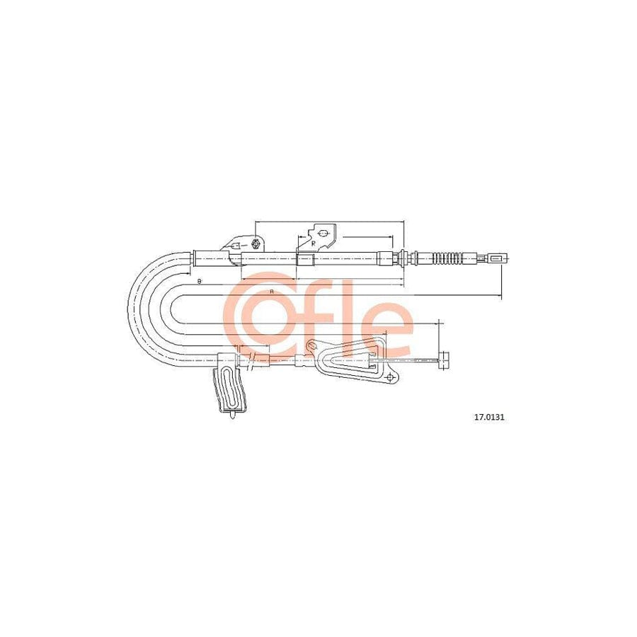 Cofle 17.0131 Hand Brake Cable for Nissan Almera