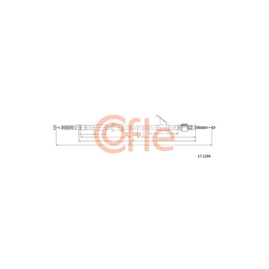 Cofle 17.2284 Hand Brake Cable for Mitsubishi L200 III Pickup (K6)