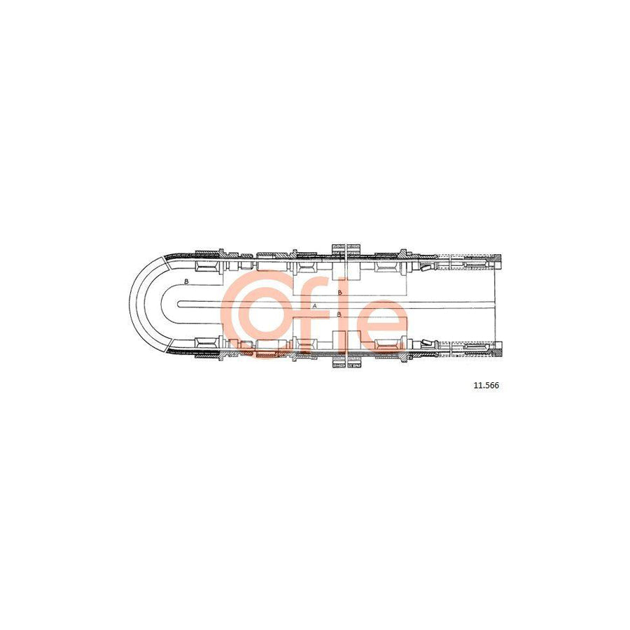 Cofle 11.566 Hand Brake Cable for Ford Transit