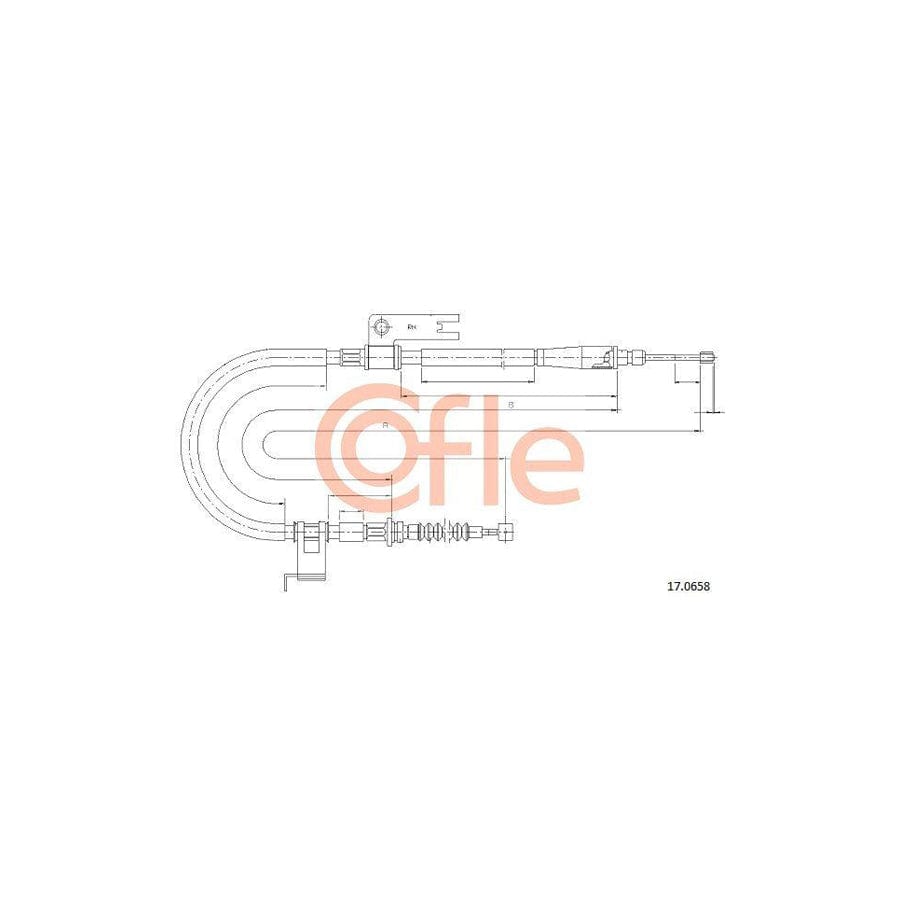 Cofle 92.17.0658 Hand Brake Cable for Mazda 323