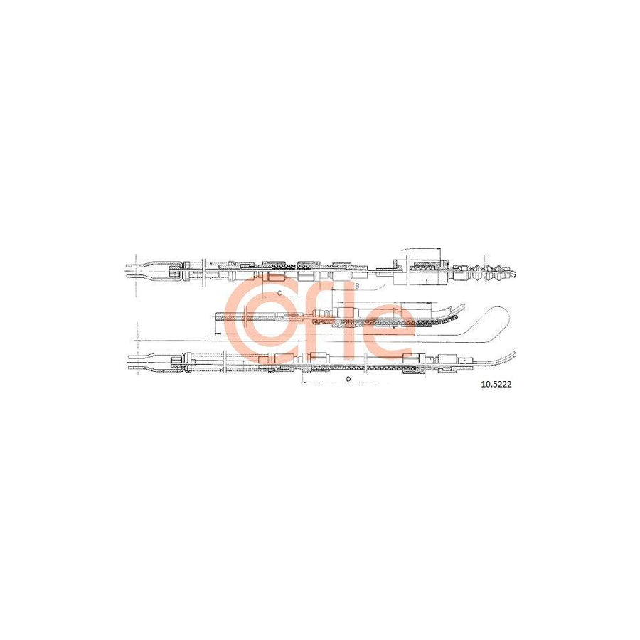 Cofle 92.10.5222 Hand Brake Cable for Rover 100