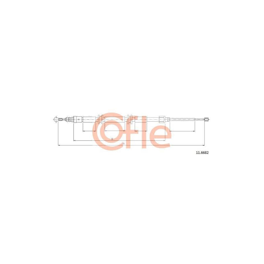 Cofle 92.11.6682 Hand Brake Cable for Renault Kangoo