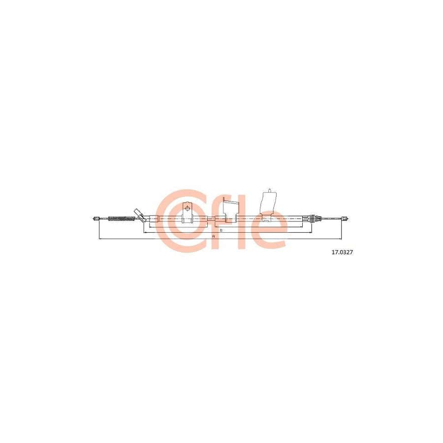 Cofle 92.17.0327 Hand Brake Cable for Nissan Qashqai / Qashqai 2 I (J10, Nj10)