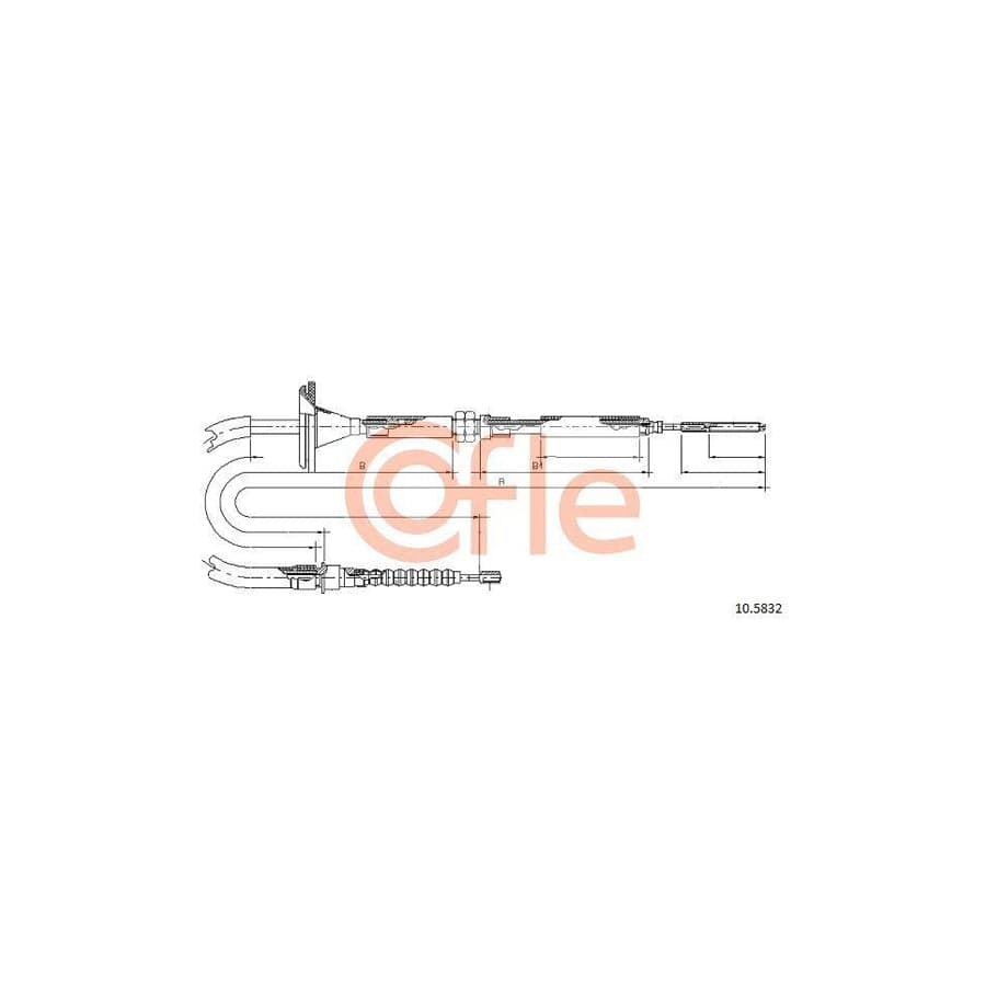 Cofle 92.10.8532 Hand Brake Cable for Saab 900