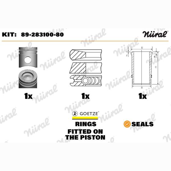 NURAL 8928310080 Piston/Cylinder Liner Repair Kit