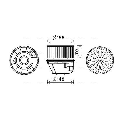 AVA COOLING FD8633AVA Interior Blower Electric Motor