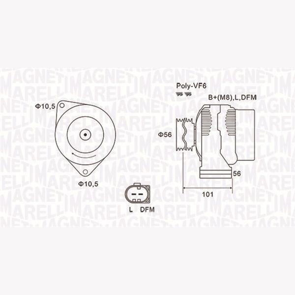 MAGNETI MARELLI 063731689010 Alternator