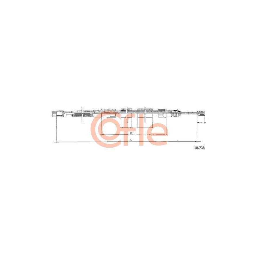 Cofle 10.738 Hand Brake Cable for VW Lt