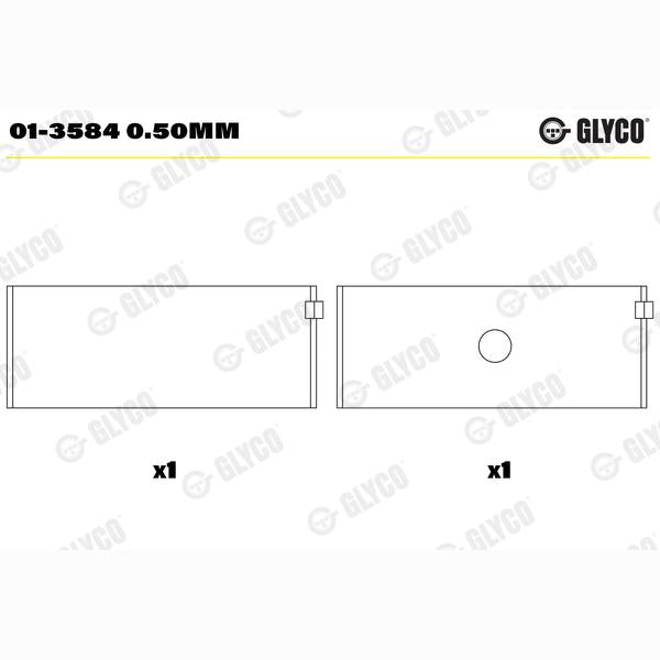 GLYCO 01-35840.50MM Connecting Rod Bearing