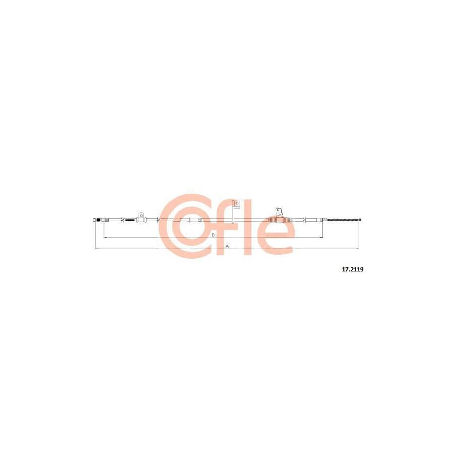 Cofle 17.2119 Hand Brake Cable for Mitsubishi Pajero / Shogun