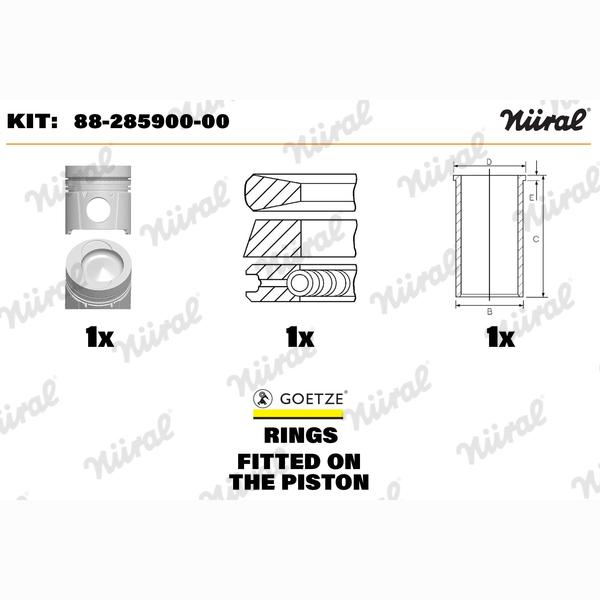 NURAL 88-285900-00 Piston/Cylinder Liner Repair Kit