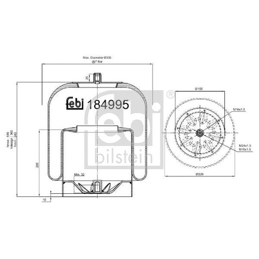 FEBI FE184995 Air Suspension Bellow