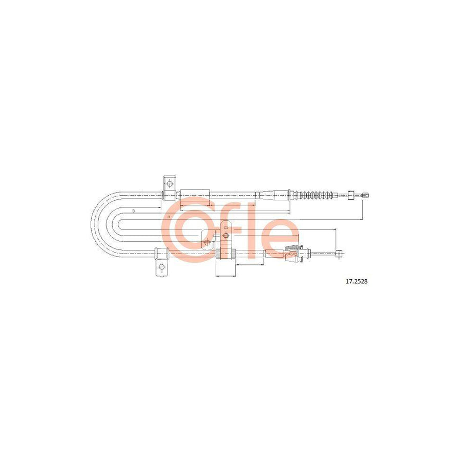Cofle 92.17.2528 Hand Brake Cable for Hyundai Coupe II (Gk)