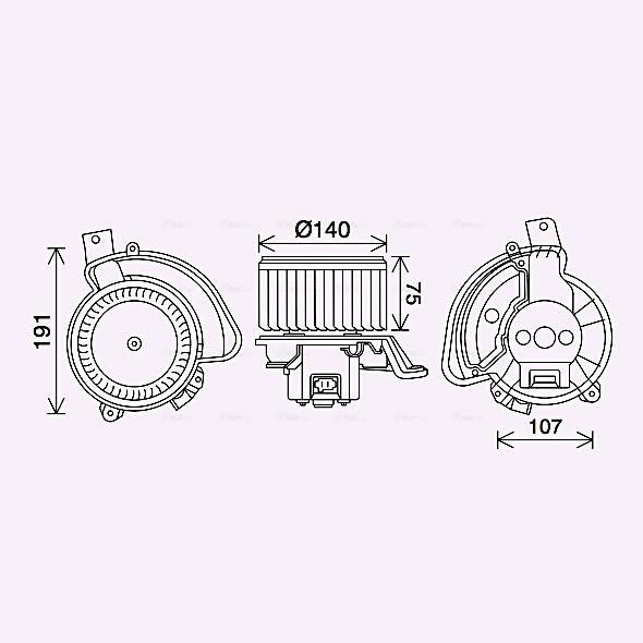 AVA COOLING AL8154AVA Interior Blower Electric Motor