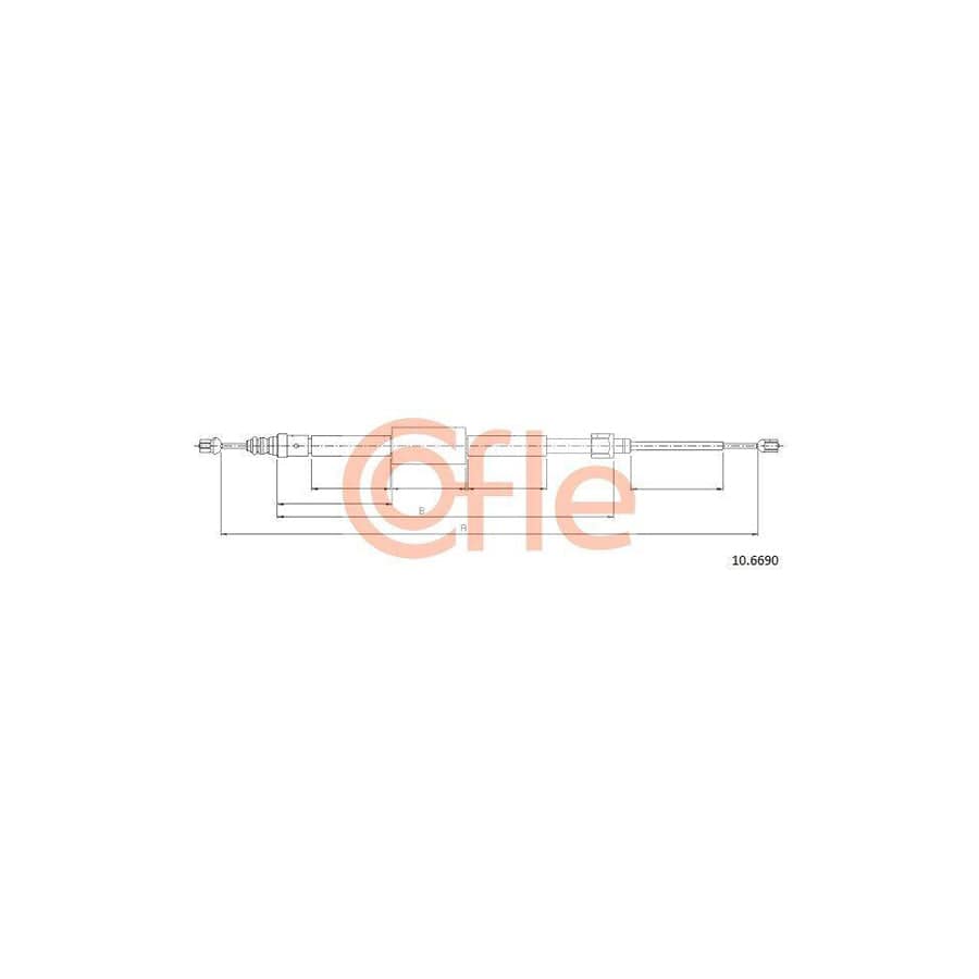 Cofle 92.10.6690 Hand Brake Cable for Renault Megane II Hatchback (Bm, CM)
