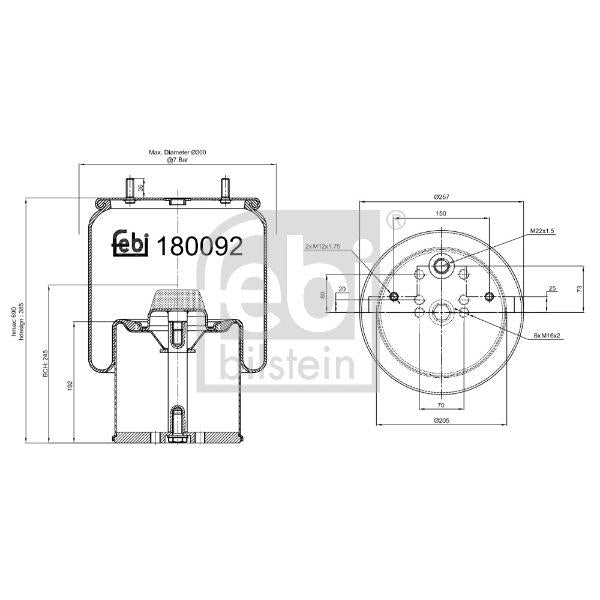 FEBI FE180092 Air Suspension Bellow