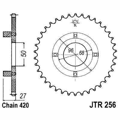 JT JTR256,44 Chain Sprocket
