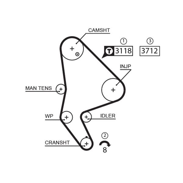 GATES GAT5558XS Timing Belt