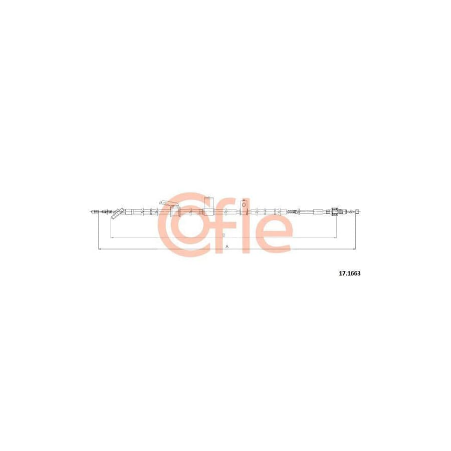Cofle 17.1663 Hand Brake Cable for Toyota Land Cruiser Prado 120 (J120)