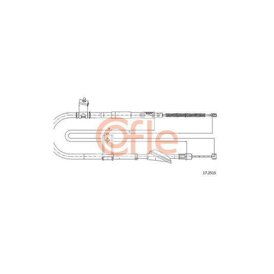 Cofle 92.17.2515 Hand Brake Cable for Hyundai Amica / Atoz (MX)