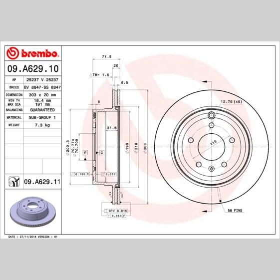 AUGER AUG57163 Disc Brake Caliper Repair Kit