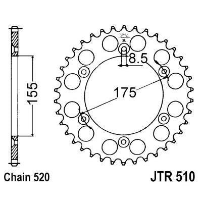 JT JTR510,52 Chain Sprocket