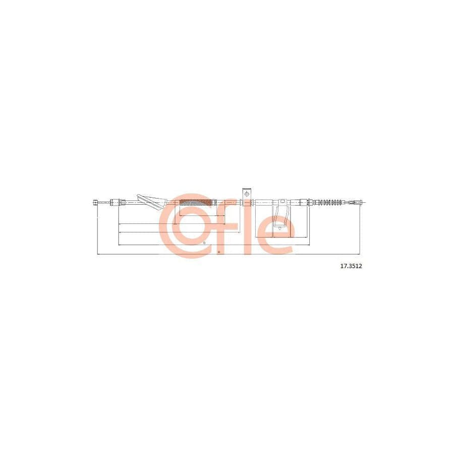 Cofle 17.3512 Hand Brake Cable for Daewoo Leganza