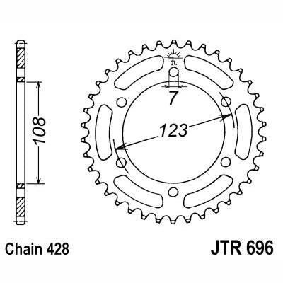 JT JTR696,43 Chain Sprocket