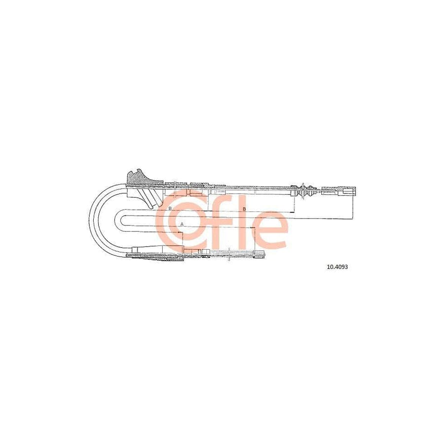 Cofle 92.10.4093 Hand Brake Cable for Audi 100