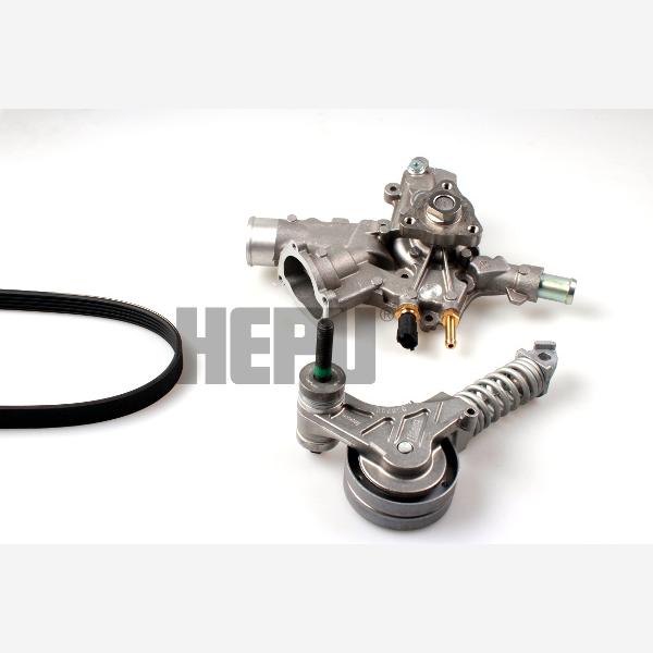 HEPU PK03340 Water Pump + V-Ribbed Belt Kit