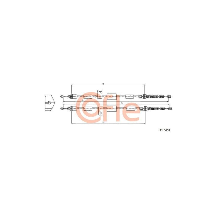 Cofle 92.11.5458 Hand Brake Cable for Ford Ka Hatchback (Rb)