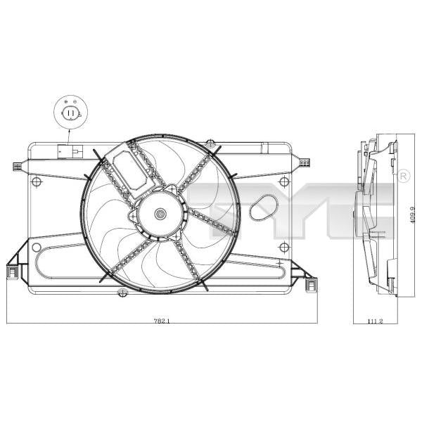 TYC TYC820-0002 Engine Cooling Fan