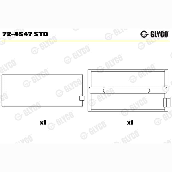 GLYCO 724547STD Crankshaft Bearing
