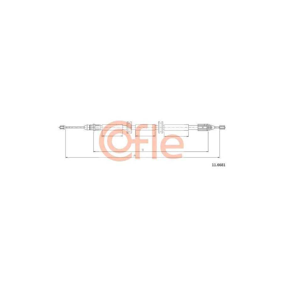 Cofle 11.6681 Hand Brake Cable for Renault Kangoo
