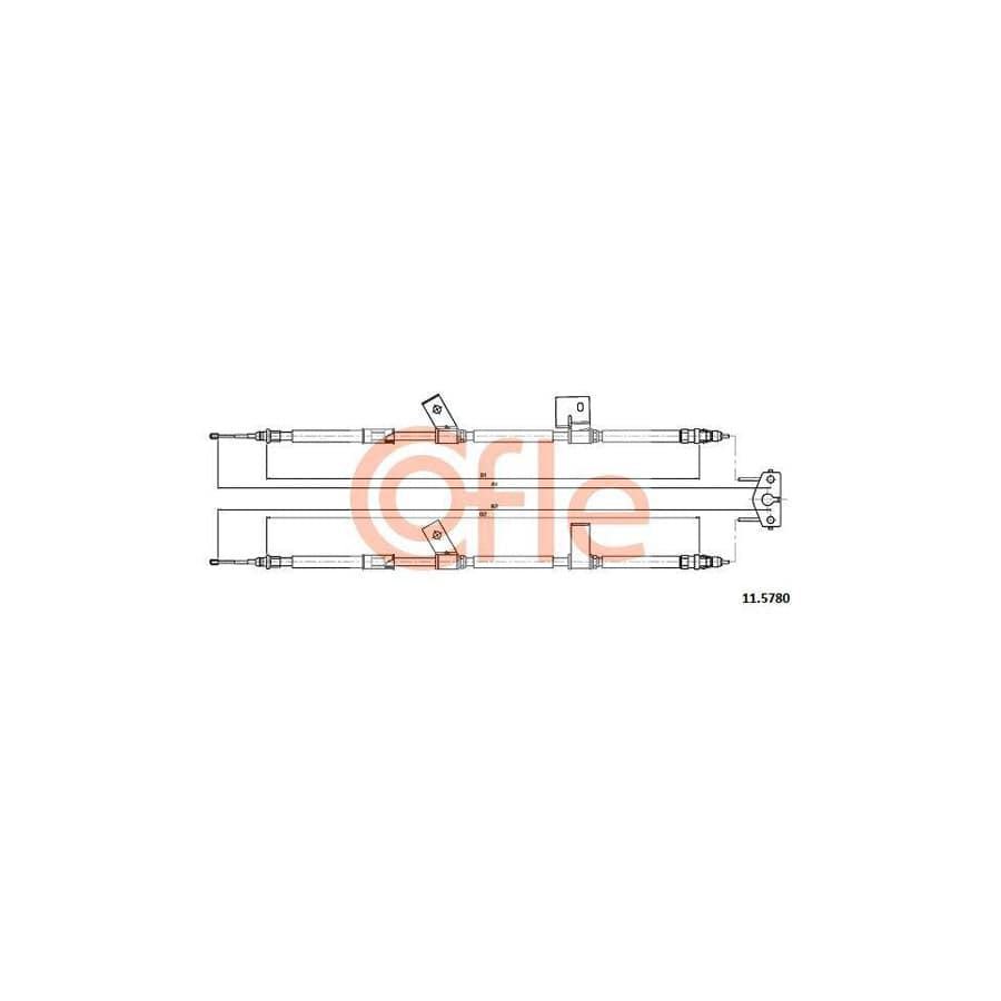 Cofle 11.5780 Hand Brake Cable for Opel Adam (M13)