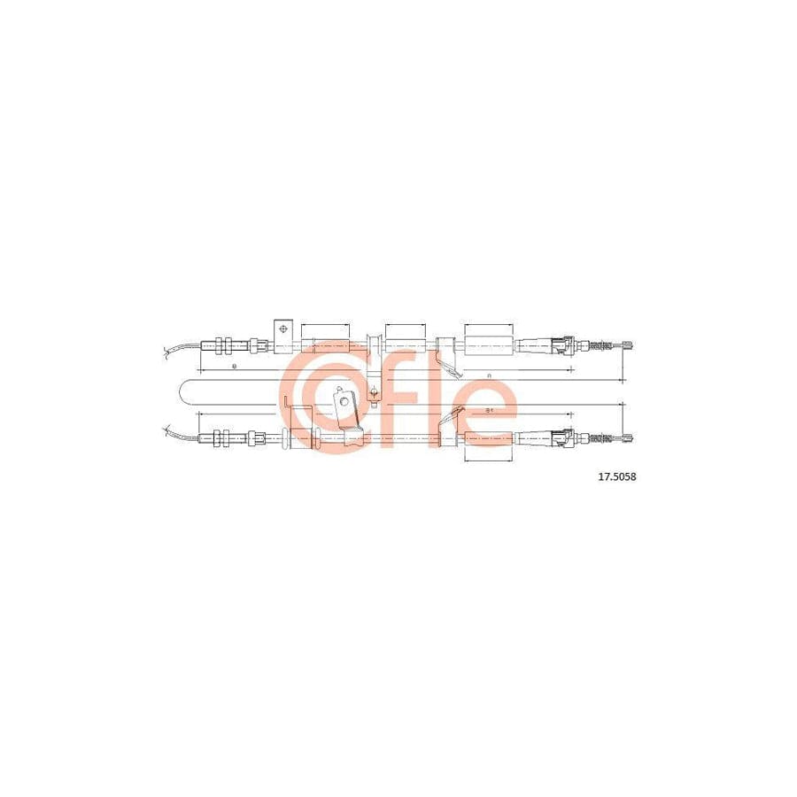 Cofle 17.5058 Hand Brake Cable for Suzuki Wagon R  I Hatchback (Em)