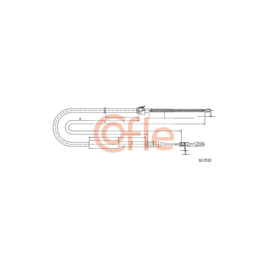 Cofle 10.7515 Hand Brake Cable for Audi A2 (8Z0)