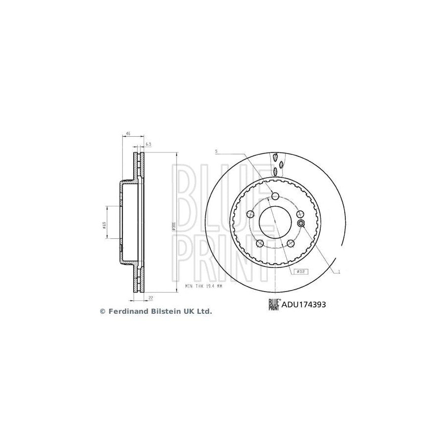 Blue Print Adu174393 Brake Disc