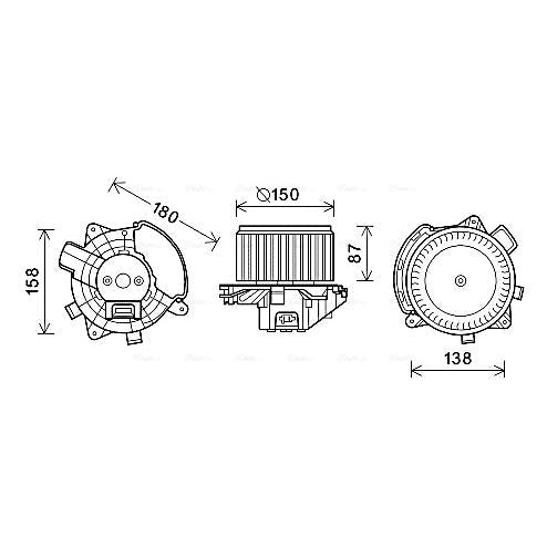 AVA COOLING FT8409AVA Interior Blower Electric Motor