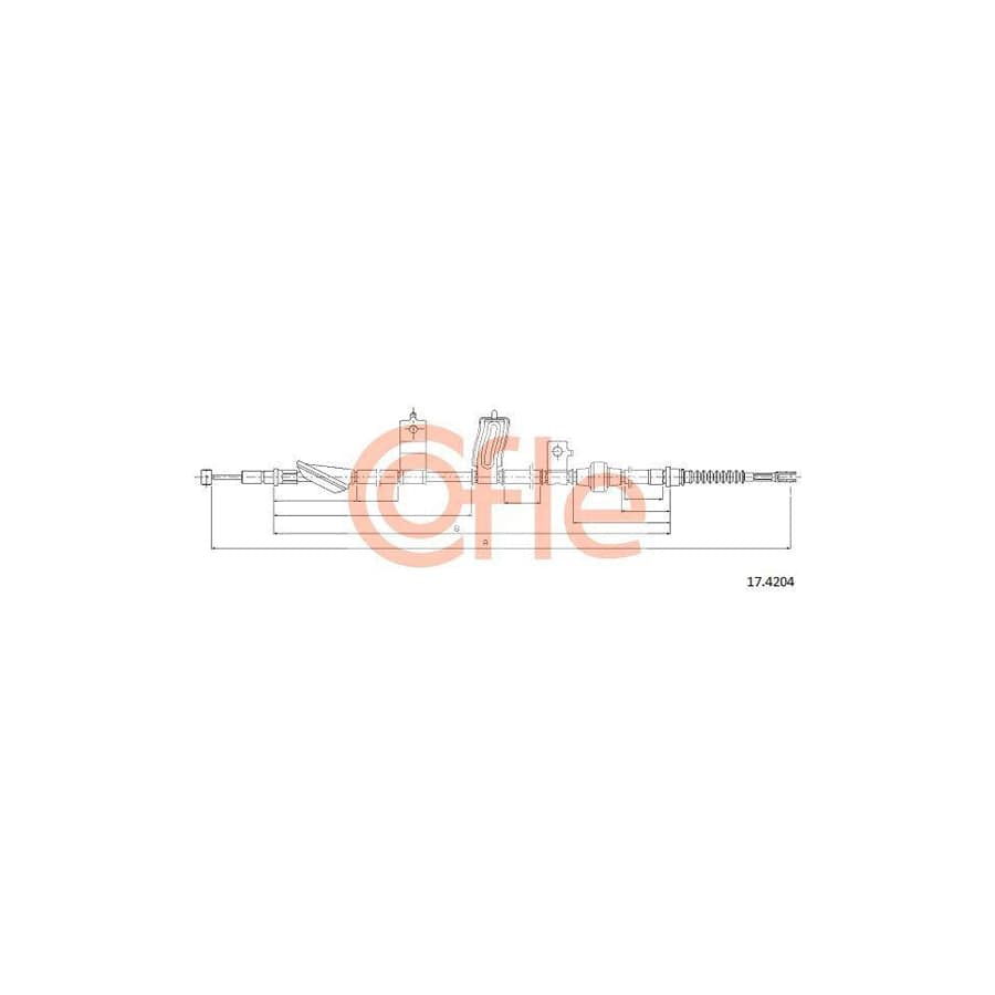Cofle 17.4204 Hand Brake Cable for Honda Integra II Coupe (Dc2, Dc4)