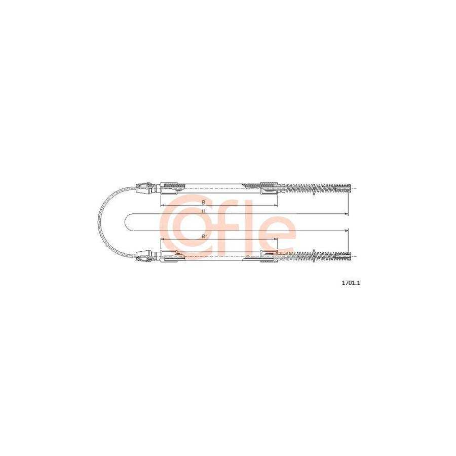 Cofle 1701.1 Hand Brake Cable for Iveco Daily