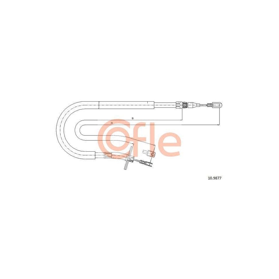 Cofle 10.9877 Hand Brake Cable Suitable for Mercedes-Benz Sprinter