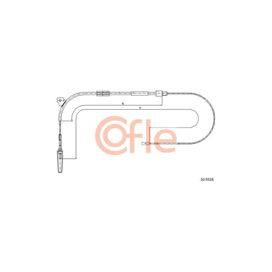 Cofle 92.10.9328 Hand Brake Cable Suitable for Mercedes-Benz A-Class (W168)