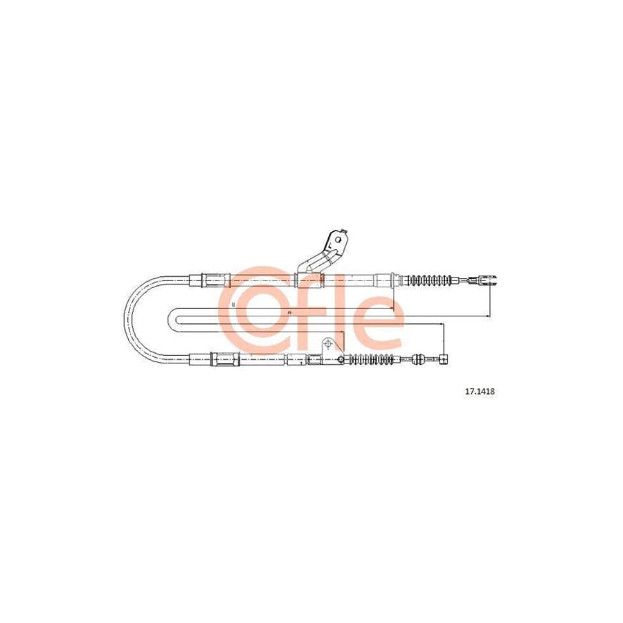 Cofle 17.1418 Hand Brake Cable for Toyota Avensis