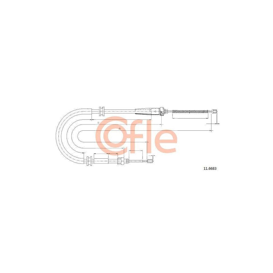 Cofle 11.6683 Hand Brake Cable for Renault Kangoo