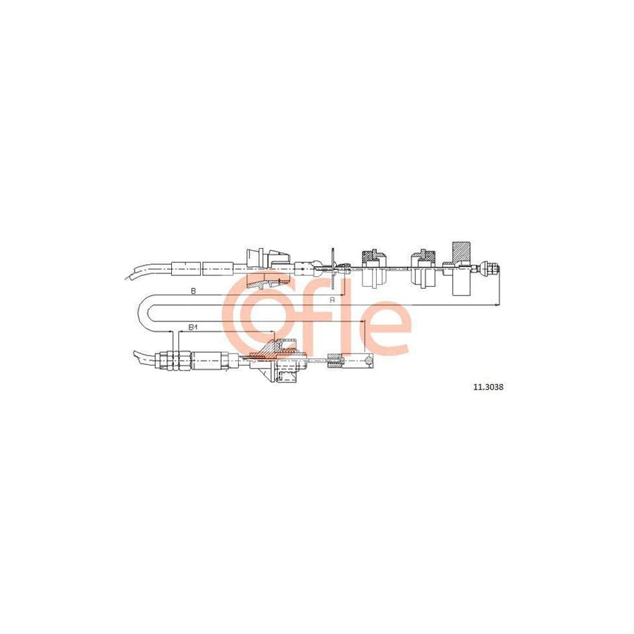 Cofle 11.3038 Clutch Cable for Peugeot 306