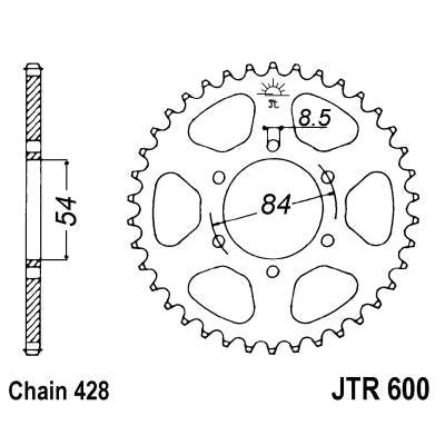 JT JTR600,52 Chain Sprocket