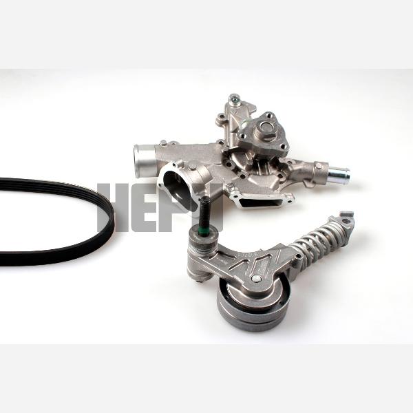 HEPU PK03221 Water Pump + V-Ribbed Belt Kit