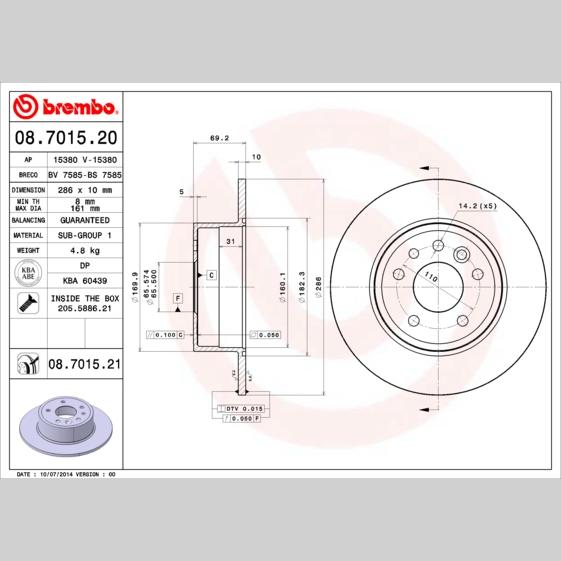 OE IVECO 42555420 Disc Brake Caliper Repair Kit